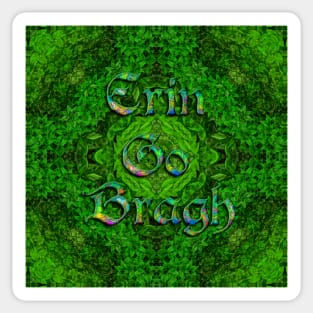 Erin Go Bragh Celtic Foliage Cross Sticker